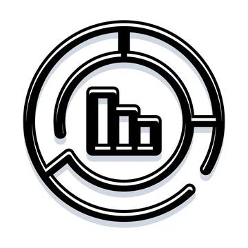 Decreasing bar chart data analysis statistics icon 库存插图