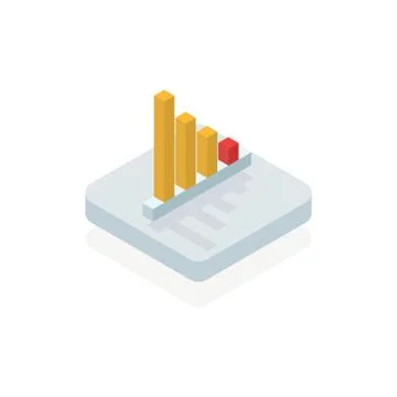 Decreasing bar chart Isometric 3D vector illustration Stock Illustration