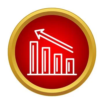 Decreasing bar chart outlining financial market decline Stock Illustration