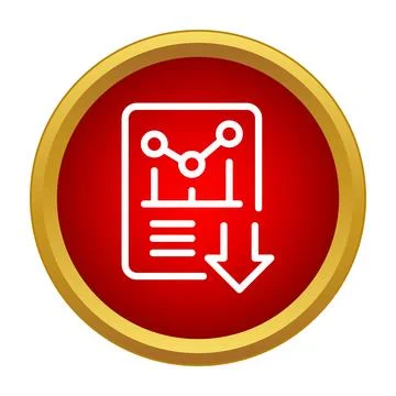 Decreasing business chart data report icon Stock Illustration
