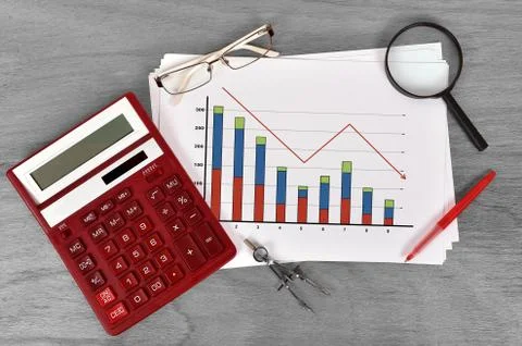Decreasing business graph Foto stock