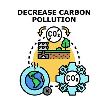 Decreasing carbon pollution concept preventing global warming Stock Illustration