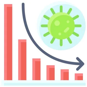 Decreasing Chart icon, Vaccine Development related vector Stock Illustration