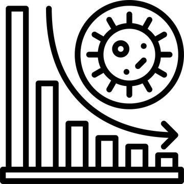 Decreasing Chart icon, Vaccine Development related vector Stock Illustration