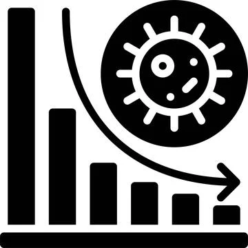 Decreasing Chart icon, Vaccine Development related vector Stock Illustration
