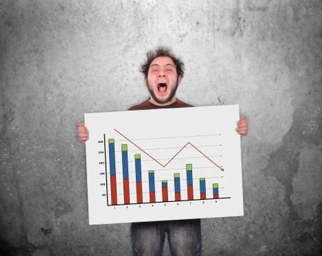 Decreasing chart Stockfoto's