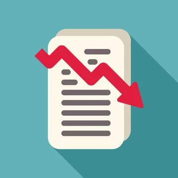 Decreasing chart representing financial crisis affecting business report Stock Illustration