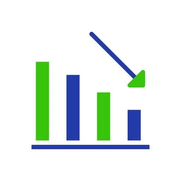 Decreasing Chart Symbol For Business Presentation Stock Illustration