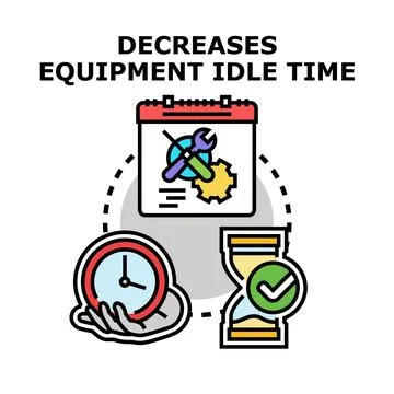 Decreasing equipment idle time vector concept illustration イラスト素材
