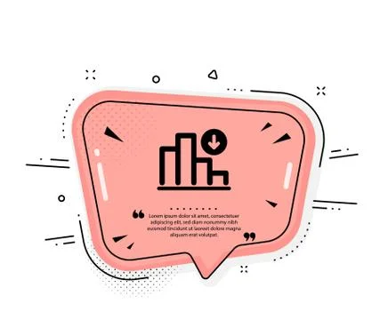 Decreasing graph icon. Crisis chart sign. Vector Stock Illustration