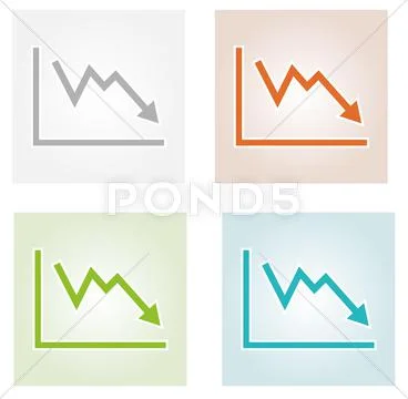 Decreasing graph icons: Graphic #49986577