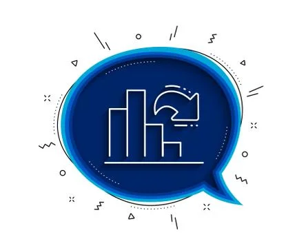 Decreasing graph line icon. Column chart sign. Vector Stock Illustration
