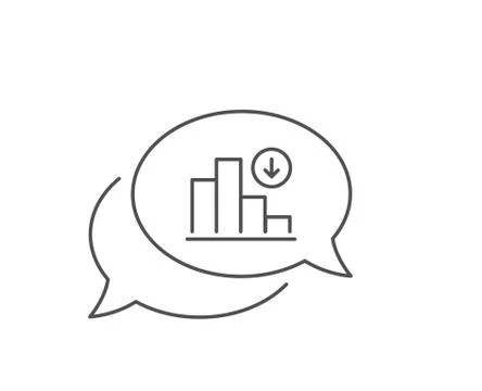 Decreasing graph line icon. Crisis chart sign. Vector 스톡 일러스트