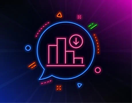 Decreasing graph line icon. Crisis chart sign. Vector Stock Illustration