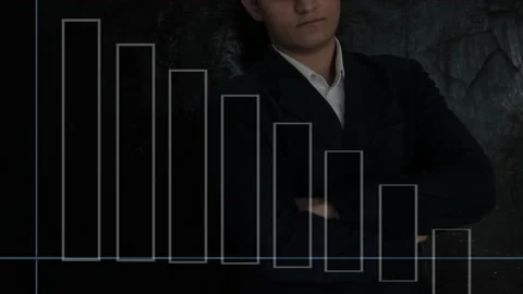 Decreasing growth graph Stock Footage 158559327