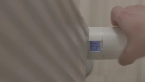 Decreasing heating of digital thermostat temperature. Wooden floor C-LOG 库存影片 229797076