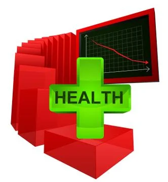 Decreasing level of health care analysis vector illustration Stock Illustration