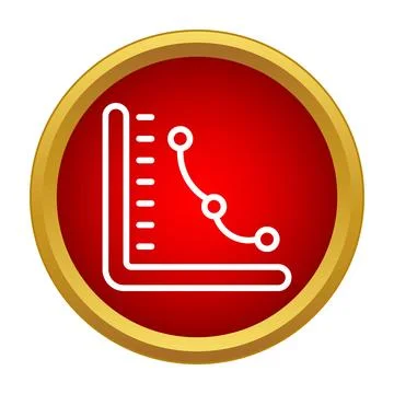 Decreasing line graph icon showing negative financial trend Stock Illustration