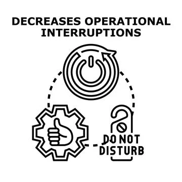 Decreasing operational interruptions concept icon set Stock Illustration