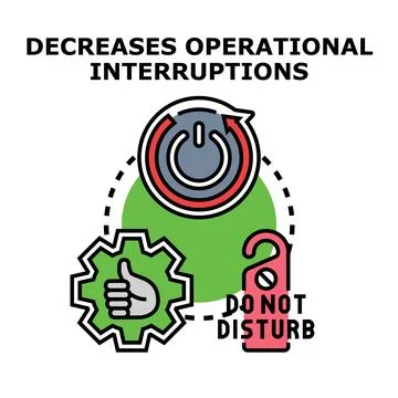 Decreasing operational interruptions concept icon set Stock Illustration