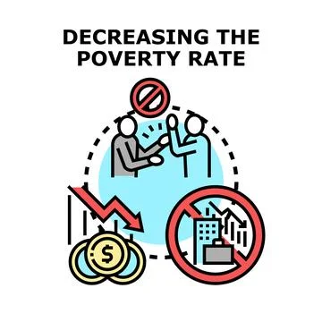 Decreasing poverty rate removing inequality concepts Stock Illustration