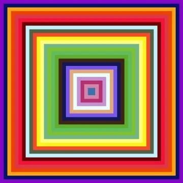 Decreasing size colorful square frames abstract background. Stock Illustration