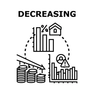 Decreasing statistics graph with falling financial data イラスト素材