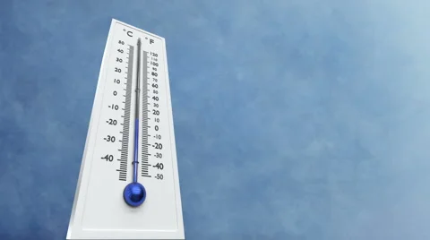 Decreasing temperature on the thermometer. 库存影片 59961876