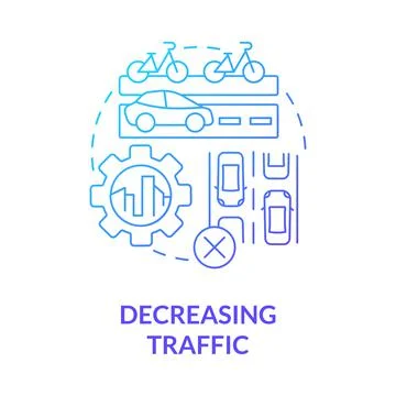 Decreasing traffic blue gradient concept icon 스톡 일러스트