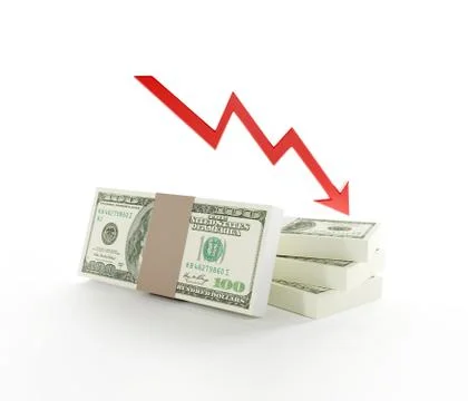 Decreasing value of the currency. Analyzing and strategy in financial business Stock Illustration