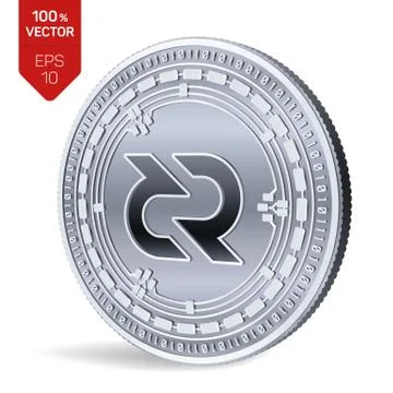 Decred. 3D isometric Physical coin. Digital currency. Cryptocurrency. Silver  Stock Illustration