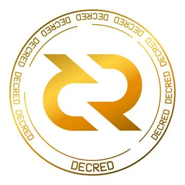 Decred DCR autonomous digital currency symbol. Stock Illustration