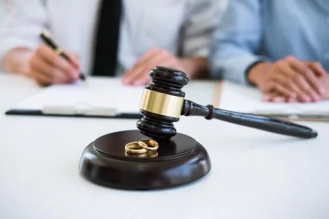 Decree of divorce (dissolution or cancellation) of marriage, husband and wife Stock Photos