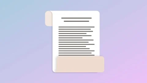 Decree, Novel, Scenario, Screenplay Flat Color Icon Stock Footage 219023987