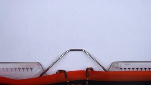 Decree - word printed on an old typewriter in red letters, close up. Stock Footage 126510442