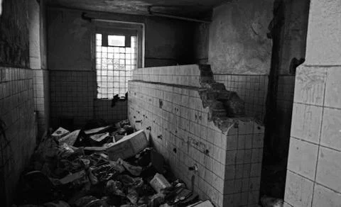 The decrepit bathroom Stock Photos