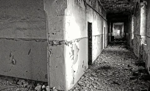 The decrepit hall Stock Photos