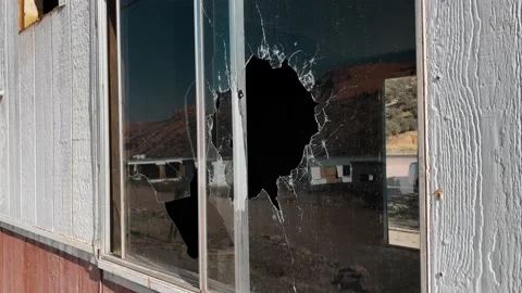 Decrepit house with broke in window Stock Footage 141899115