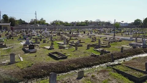 Decrepit or rundown graveyard Video stock 85175567