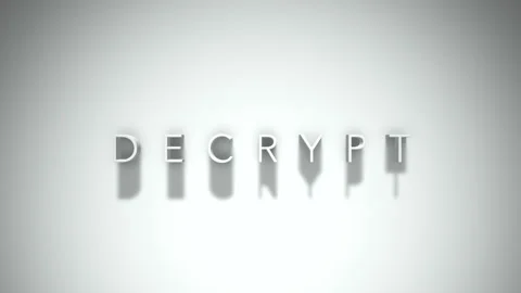 Decrypt 3D title animation with shadows on a white background Stock Footage 297517883