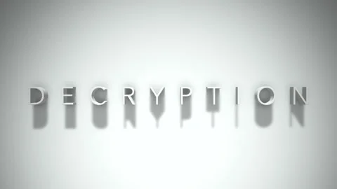 Decryption 3D title animation with shadows on a white background Stock Footage 297517884