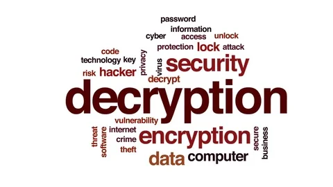 Decryption animated word cloud, text design animation. Stock Footage 74481385