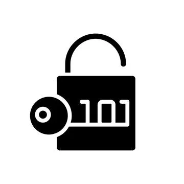 Decryption black glyph icon Stock Illustration