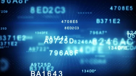 Decryption of blue digital data code seamless loop animation 4k UHD (3840x2160) Video stock 83122721