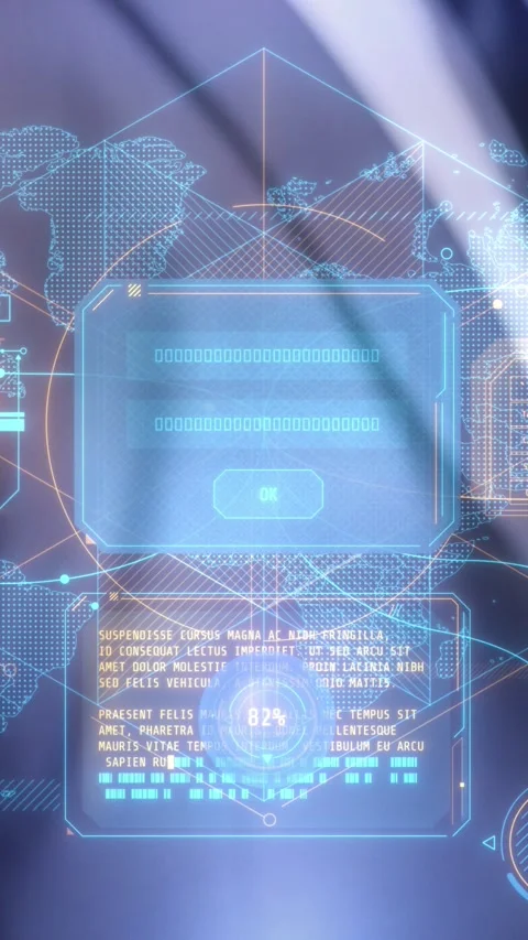 Decryption of data on the virtual reality panel. Video stock 270507624