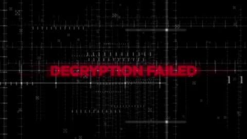 Decryption Failed Text Animation on Digital Background Stock Footage 343461524