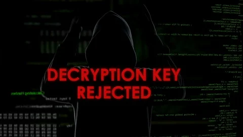 Decryption key rejected, unsuccessful attempt to hack account, angry coder Stock Footage 84537801