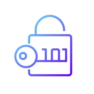 Decryption pixel perfect gradient linear vector icon Illustrazione stock