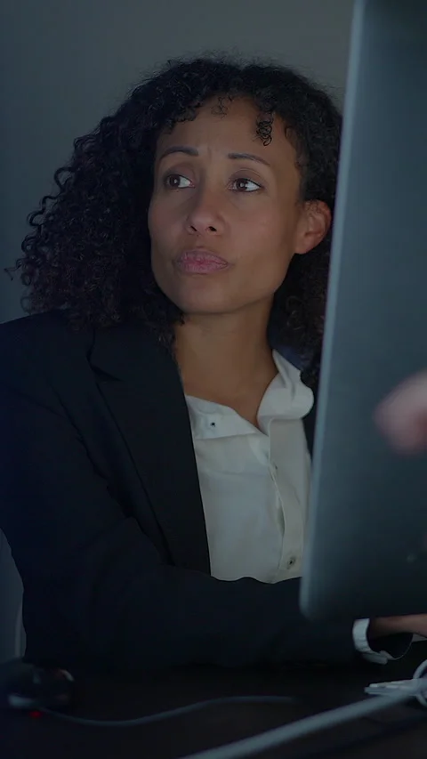 Dedicated and Focused Professional in a Contemporary Modern Office Working Stock Footage 296016433