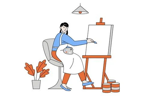 Dedicated Creative Work and Professional Labor Stock-Illustration